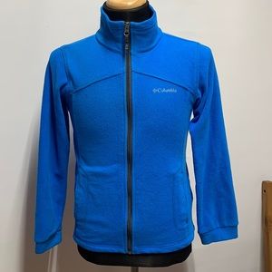 Columbia deep turquoise Blue zippered fleece top jacket Size M Medium Kid's